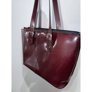 Jack Georges Milano Collection Madison Avenue Italian Leather Tote Burgundy P